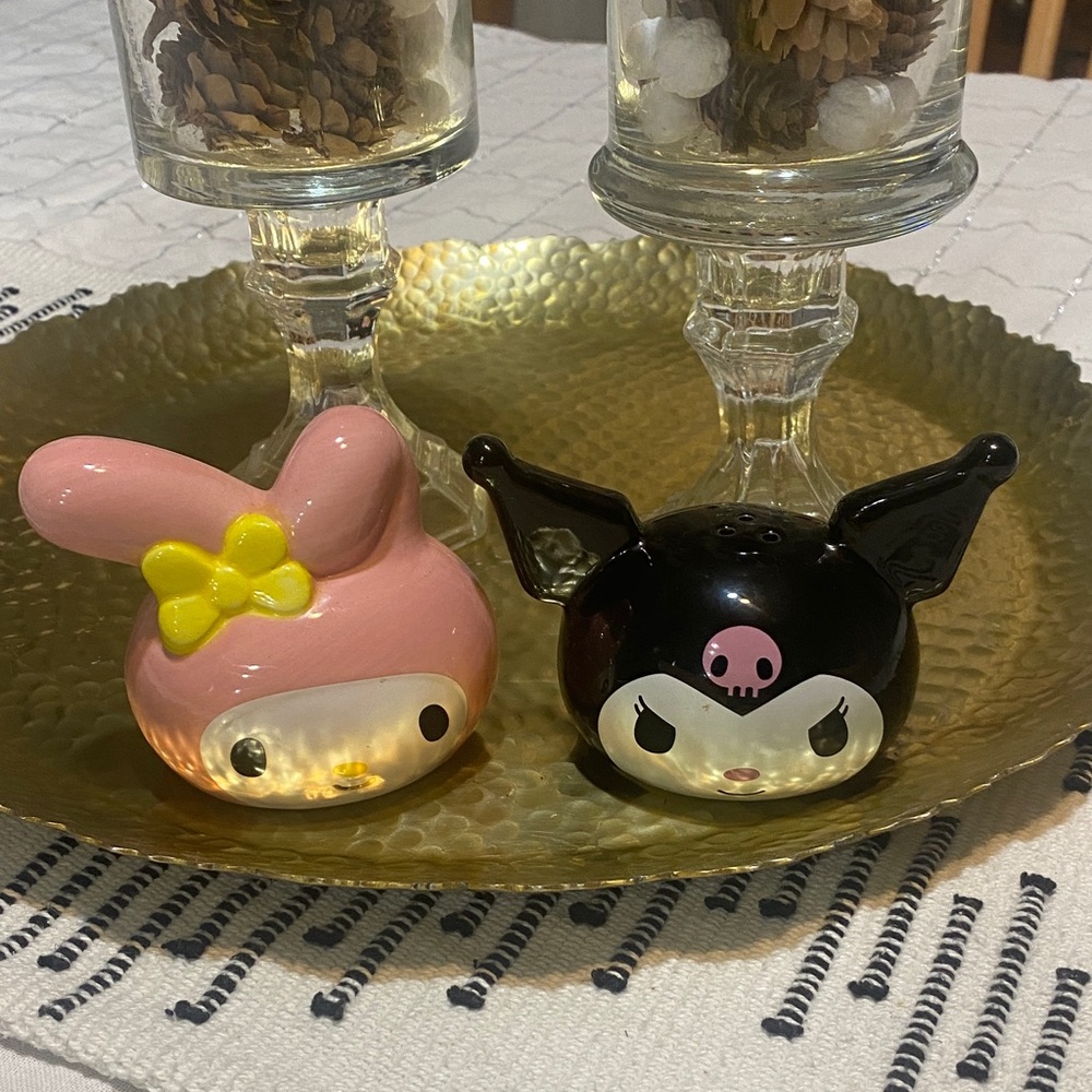 Sanrio Pink and Black Character Salt and Pepper Shakers